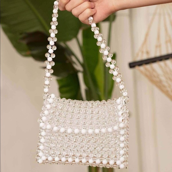 Pixie Market Handbags - Pixie Market White Beaded Bag